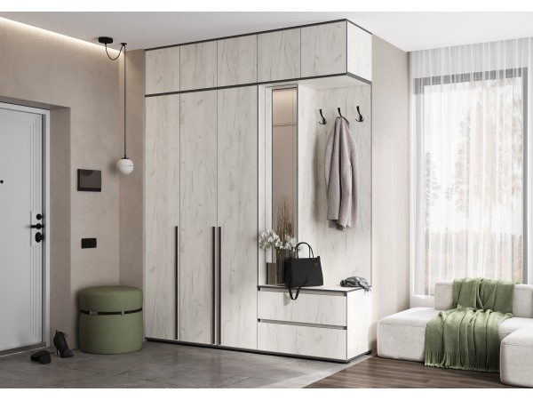 Прихожая Норд Дуб Крафт Белый, Дуб Крафт Белый