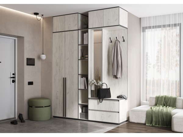 Прихожая Норд Дуб Крафт Белый, Дуб Крафт Белый