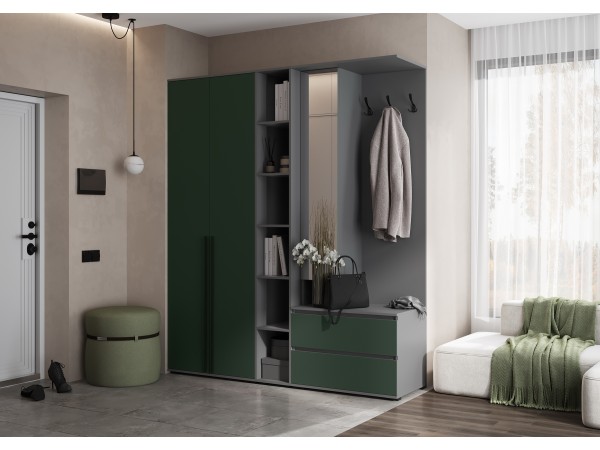 Прихожая Норд Изумрудный Кромка Графит, Графит