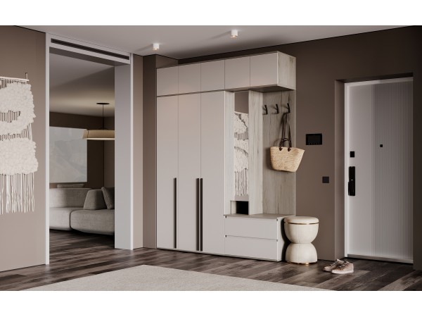 Прихожая Норд Кашемир, Дуб Крафт Серый