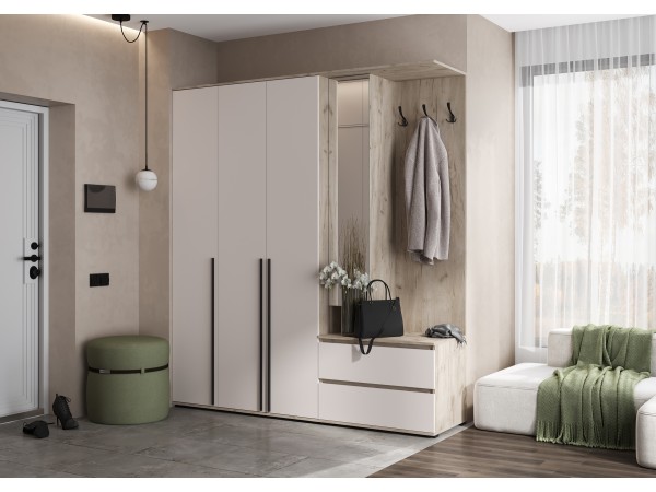 Прихожая Норд Кашемир, Дуб Крафт Серый