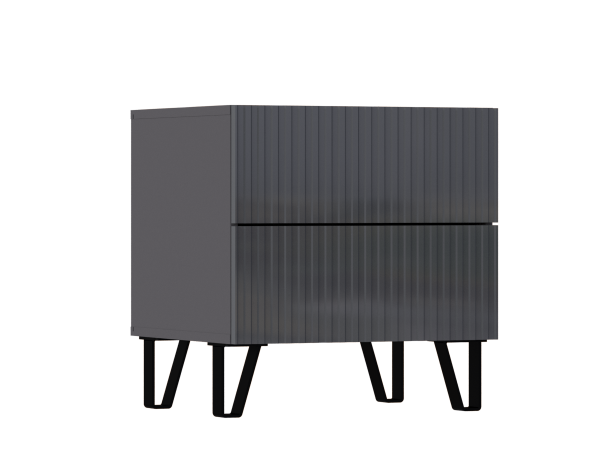 Оливия Тумбы 2 ящика Графит глянец, Графит