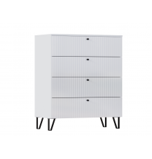 Оливия Комод 4 ящика Белый Глянец, Белый