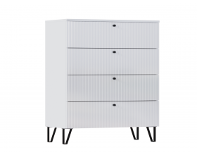 Оливия Комод 4 ящика Белый Глянец, Белый