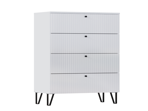 Оливия Комод 4 ящика Белый Глянец, Белый