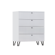 Оливия Комод 4 ящика Белый Глянец, Белый