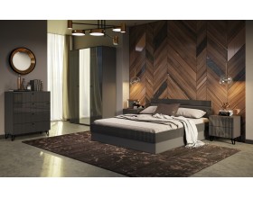 Оливия Кровать 1,6 м с ПМ Графит глянец, Графит