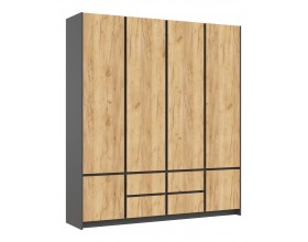 Остин Шкаф 4-створчатый 2000 Дуб крафт, Графит