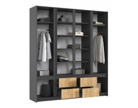 Остин Шкаф 4-створчатый 2000 Дуб крафт, Графит
