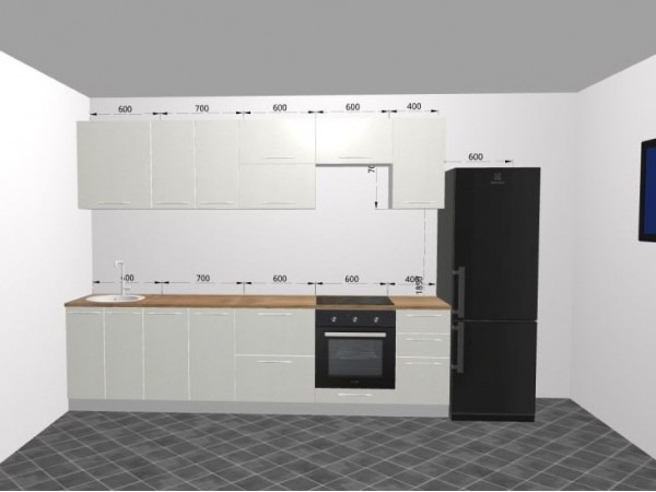 Уценка. Кухня Олива белый металлик 2,9 м