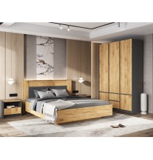 Спальня Остин компоновка 1 Дуб крафт, Графит