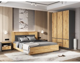 Спальня Остин компоновка 1 Дуб крафт, Графит