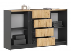 Спальня Остин компоновка 2 Дуб крафт, Графит