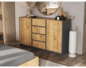 Спальня Остин компоновка 2 Дуб крафт, Графит