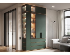 Модульная система Норд компоновка 1 Изумрудный Кромка Изумруд, Дуб Крафт