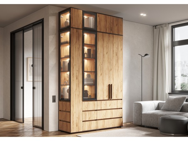 Модульная система Норд компоновка 1 Дуб Крафт, Дуб Крафт Кромка Венге