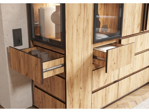 Модульная система Норд компоновка 1 Дуб Крафт, Дуб Крафт Кромка Венге