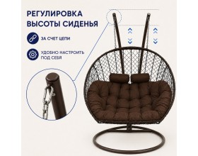 Подвесное кресло Кокон Дабл (коричневый/коричневый)