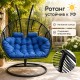 Подвесное кресло кокон Двойной Премиум Зигзаг (черный/голубой)
