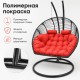 Подвесное кресло кокон Двойной Премиум Зигзаг (черный/коралловый)