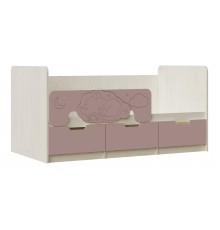 Юниор-4 Кровать 1,6*0,8м Шарли Pink, Дуб Крафт Белый
