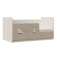 Юниор-4 Кровать 1,6*0,8м Шарли Мокко, Дуб Крафт Белый