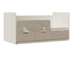 Юниор-4 Кровать 1,6*0,8м Шарли Мокко, Дуб Крафт Белый