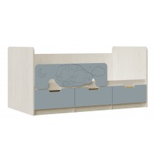 Юниор-4 Кровать 1,6*0,8м Шарли Бриз, Дуб Крафт Белый