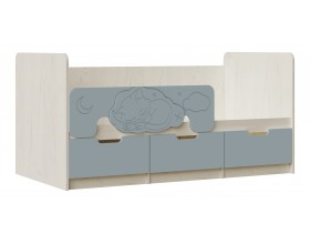 Юниор-4 Кровать 1,6*0,8м Шарли Бриз, Дуб Крафт Белый