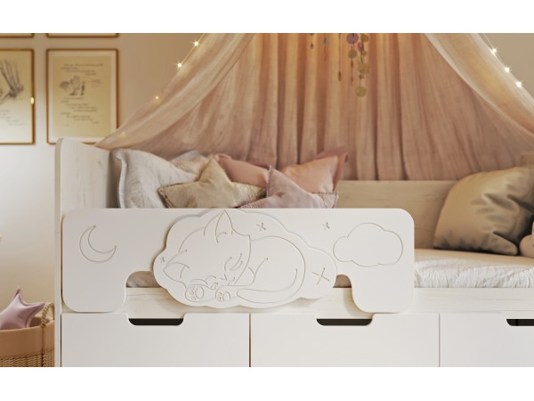 Юниор-4 Кровать 1,6*0,8м Шарли Белый, Дуб Крафт Белый