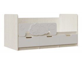 Юниор-4 Кровать 1,6*0,8м Шарли Белый, Дуб Крафт Белый