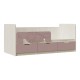Юниор-4 Кровать 1,8*0,8м Шарли Pink, Дуб Крафт Белый