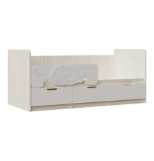 Юниор-4 Кровать 1,8*0,8м Шарли Белый, Дуб Крафт Белый