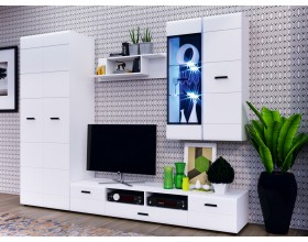 Нэнси New Тумба ТВ 2 двери 1 ящик Белый глянец, Белый
