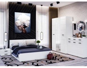 Нэнси New Кровать 1,6м Белый глянец, Белый
