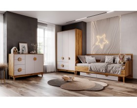 Сиена Шкаф 3-створчатый 1200 Кашемир, Дуб Крафт