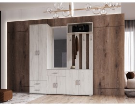 Прихожая Ева NEW Тумба с зеркалом 600 Дуб Крафт Белый