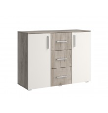 Фиеста NEW Комод 3 ящика 2 двери 1200 Кашемир, Дуб Крафт серый