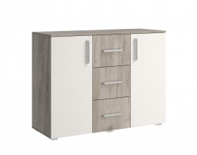 Фиеста NEW Комод 3 ящика 2 двери 1200 Кашемир, Дуб Крафт серый
