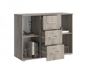 Фиеста NEW Комод 3 ящика 2 двери 1200 Кашемир, Дуб Крафт серый