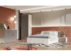 Фиеста NEW Кровать 1,4м Графит, Дуб Крафт Белый