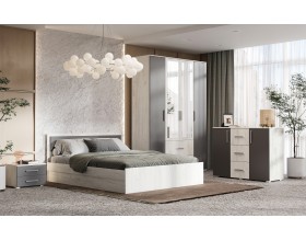 Фиеста NEW Кровать с подъемным механизмом 1,6м Графит, Дуб Крафт Белый