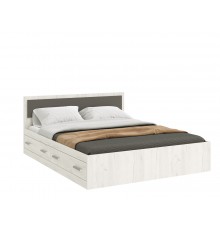 Фиеста NEW Кровать 1,6м с ящиками Графит, Дуб Крафт Белый