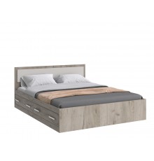 Фиеста NEW Кровать 1,6м с ящиками Кашемир, Дуб Крафт серый