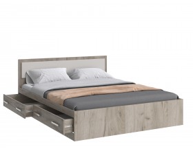 Фиеста NEW Кровать 1,6м с ящиками Кашемир, Дуб Крафт серый