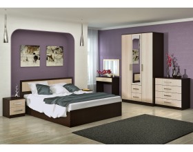 Фиеста Кровать 1,6м Дуб беленый, Венге