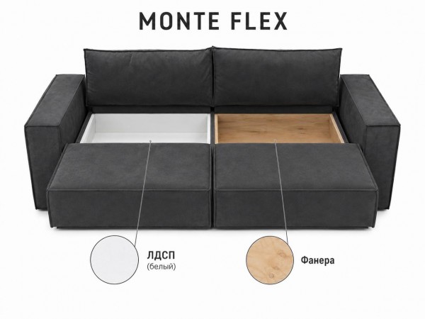 Диван Monte Flex Велюр Графит