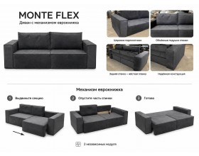 Диван Monte Flex Велюр Графит
