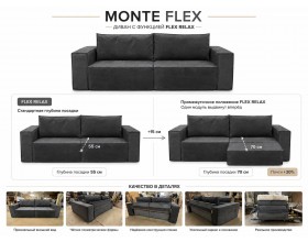 Диван Monte Flex Велюр Графит