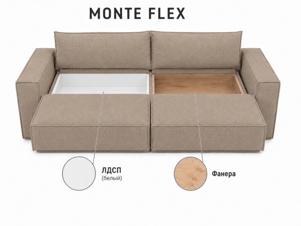 Диван Monte Flex Велюр Бежевый